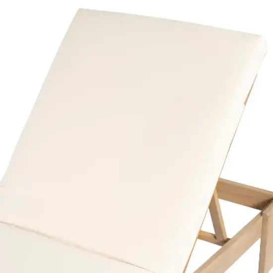 Christopher Knight Home Tobias Patio Adjustable Acacia Wood Chaise Lounge with Water-Resisiant Cushion image {6}