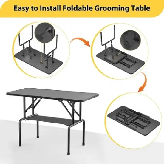 LOVMOR Dog Grooming Table,Foldable Pet Grooming Tables at Home with Adjustable Arm,Nooses, Mesh Tray image {5}