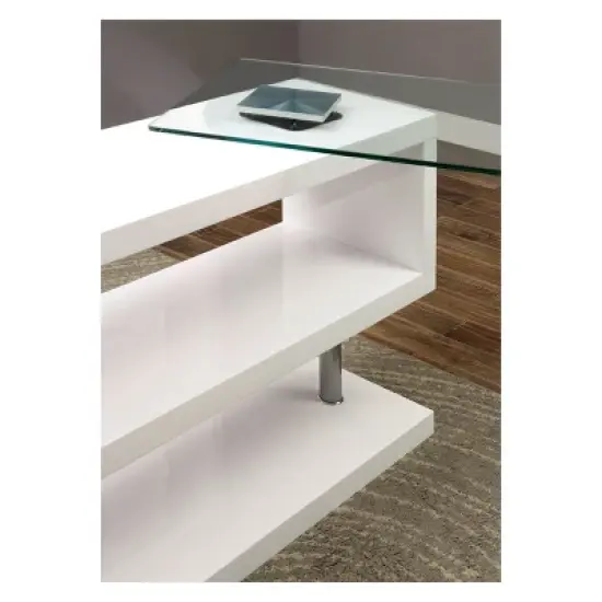 Nagini Swivel Computer Desk Glossy White - HOMES: Inside + Out image {4}