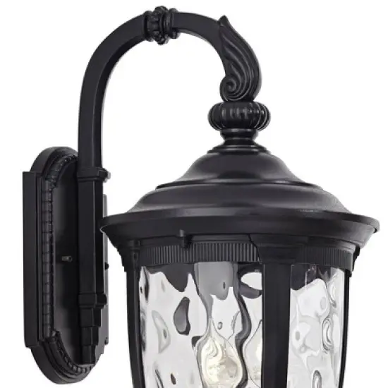 John Timberland Bellagio Vintage Rustic Outdoor Wall Light Fixture Textured Black Downbridge 20 1/2" Clear Hammered Glass for Post Exterior Barn Deck image {2}
