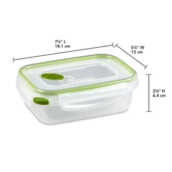Sterilite 3.1 Cup Rectangle Ultra-Seal Food Storage Container, Green (6 Pack) image {3}
