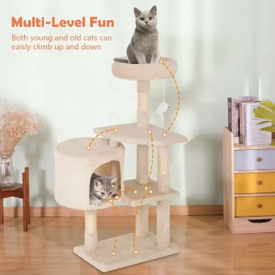 FDW 36 Inch Cat Tree Cat Tower Tall with Scratching Posts Cozy Condo Multi-Level Furniture Activity Center Cat Furniture for Indoor Cats image {4}