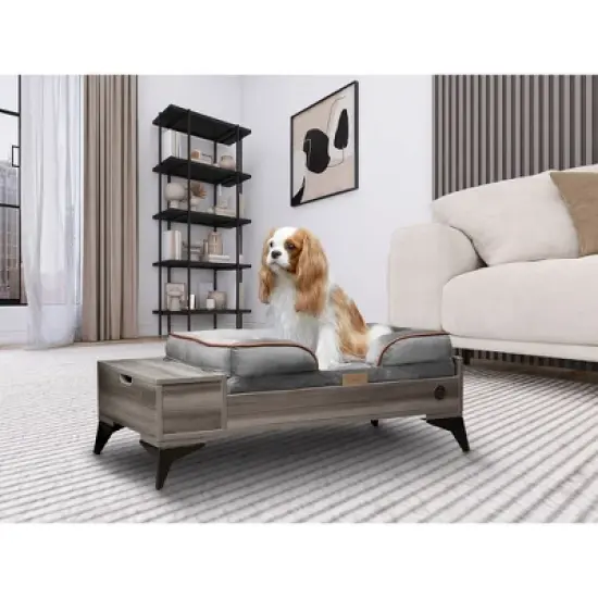 TailZzz Wyatt Wooden Pet Bed with Mattress Elevated Pet Bed  Wooden Pet Bed with Storage  Greenguard Gold Certified Wooden Pet Bed image {9}