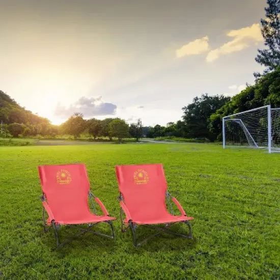 Maui and Sons Comfort Sling Back Bag Beach Camping Picnic Chair Coral image {6}