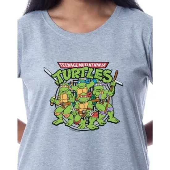 Teenage Mutant Ninja Turtles Women's Nightgown Sleep Pajama Shirt Grey image {1}