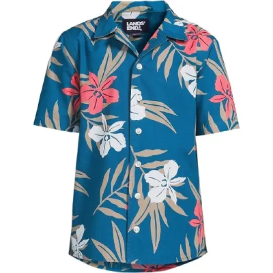 Lands' End Kids Short Sleeve Poplin Camp Shirt image {4}