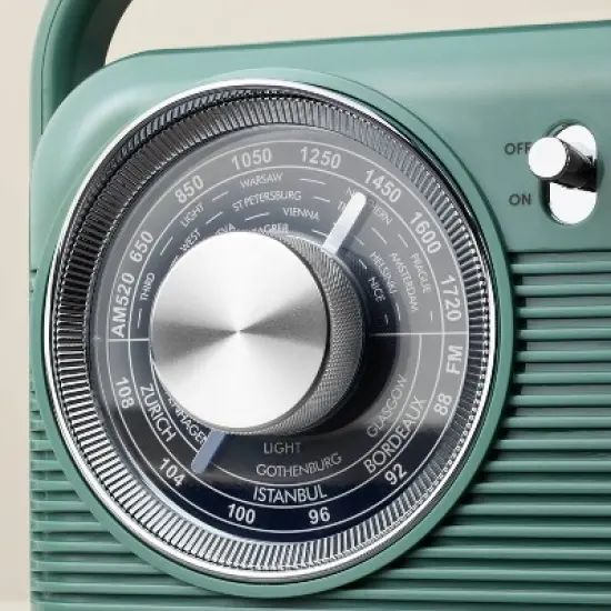Retro Portable AM/FM Bluetooth Radio Green - Hearth & Hand&trade; with Magnolia image {3}