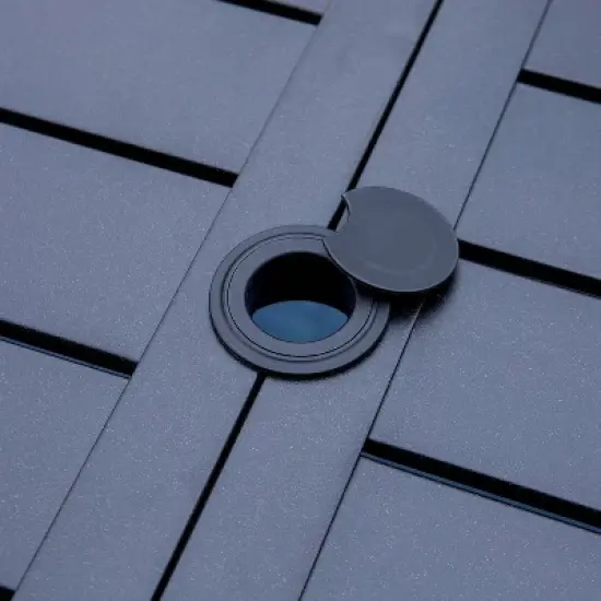 7pc Patio Dining Set with Rattan Arm Chairs & Rectangle Steel Table - Captiva Designs image {3}