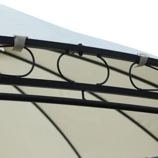 Outsunny 11.5' Steel Outdoor Patio Gazebo Canopy with Double roof Romantic Round Design & Included Side Curtains image {4}