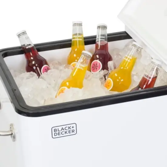 BLACK+DECKER Mobile Cooler Cart, 20-Gallon Capacity, White image {1}