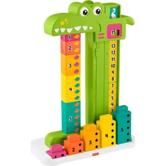 Fisher-Price Adding Alligator Educational Toy with 10 Stacking Blocks for Preschool Kids image {6}