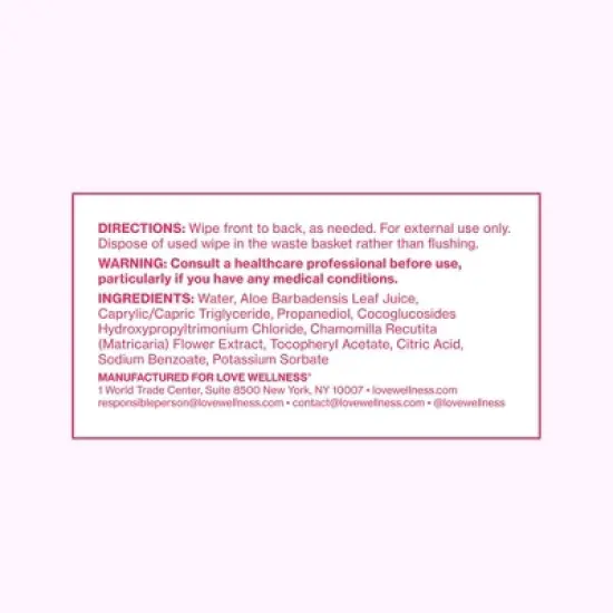 Love Wellness pH Balanced Wipes for Sensitive Care Unscented image {9}
