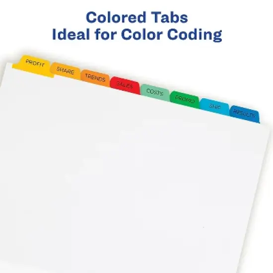 Avery Print & Apply Clear Label Dividers w/Color Tabs 8-Tab Letter 5 Sets 11419 image {6}