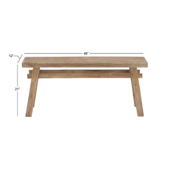Rustic Mahogany Bench Brown - Olivia & May image {1}