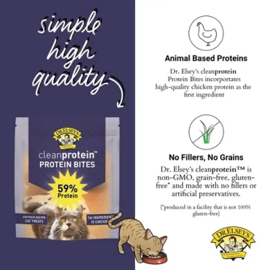 Dr. Elsey's Clean Protein Chicken Flavor Crunchy Cat Treats - 6oz image {3}