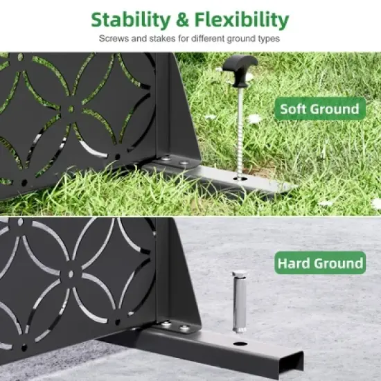 72" H&times;47"W Dovelina Black Metal Planter Box with Trellis Privacy Screen for Caf&eacute; Patio,Garden & Balconies image {6}