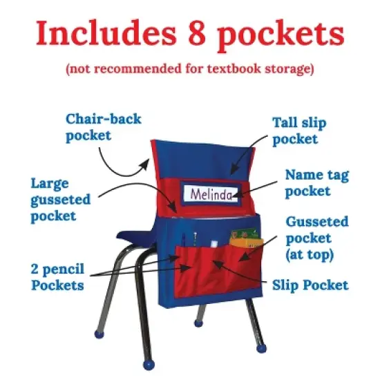 Carson Dellosa Education Chairback Buddy&trade; Blue and Red Pocket Chart Storage (1 piece) image {3}