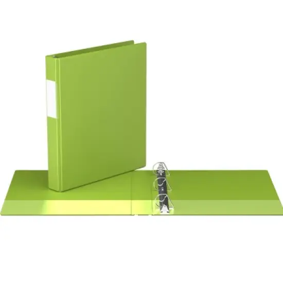 Davis Group 6pk 1" Premium Economy Angled D-Ring Binder Lime Green: Hard Cover, 225 Sheet Capacity, 2 Pockets, Polypropylene image {1}