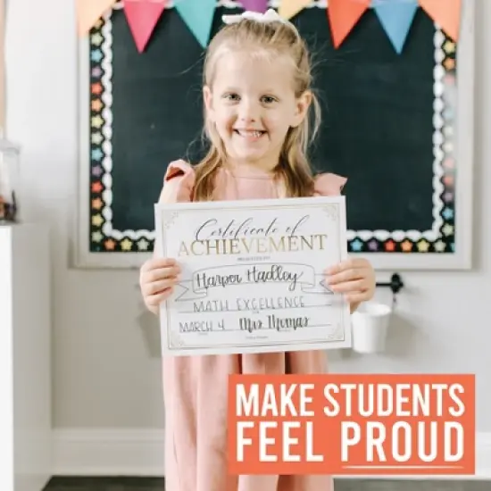 Hadley Designs Elegant Gold Award Certificates of Achievement for Students, Set of 25 image {6}