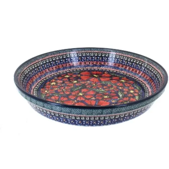 Blue Rose Polish Pottery 879 Zaklady Pie Plate image {9}