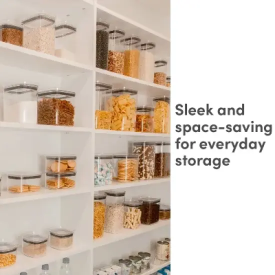 OU Airtight Food Storage Container 6.3 cup, BPA Free Clear Plastic Food Storage Container with Leak Proof Lid, Stackable Kitchen Pantry Organizer image {4}