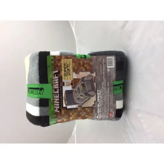 Minecraft Twin Bed Kids' Blanket Gray image {2}