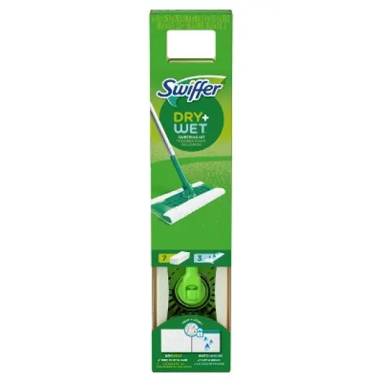 Swiffer Sweeper 2-in-1 Dry + Wet Floor Mopping and Sweeping Kit 1 Sweeper, 7 Dry Cloths, 3 Wet Cloths image {8}