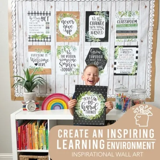 Hadley Designs Boho Farmhouse Growth Mindset Classroom Decor Posters, Set of 9 image {5}