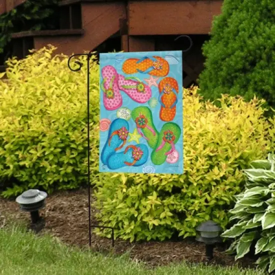Briarwood Lane Summer Garden Flag 12x18 For Outdoor Summer Flip Flops Nautical For Summer Garden Flag Flags For Outside image {3}