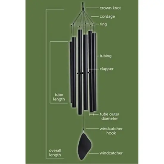 Music of the Spheres Japanese Alto, Medium Handcrafted, Precision Tuned, Weather Resistant Unique Outdoor Wind Chime, 50" image {4}