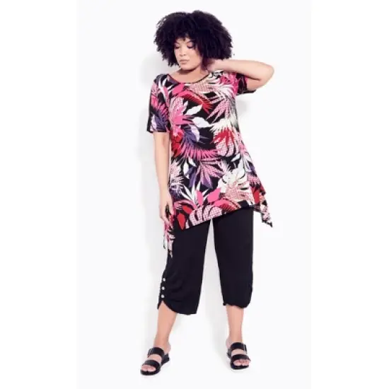 Women's Plus Size Ayla Mesh Sleeve Tunic - black | AVENUE image {1}