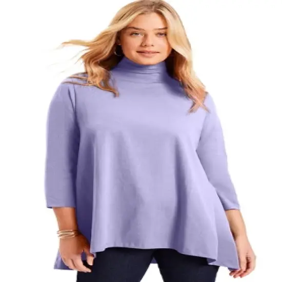 June + Vie by Roaman's Women&rsquo;s Plus Size One+Only Mock-Neck Tunic image {10}