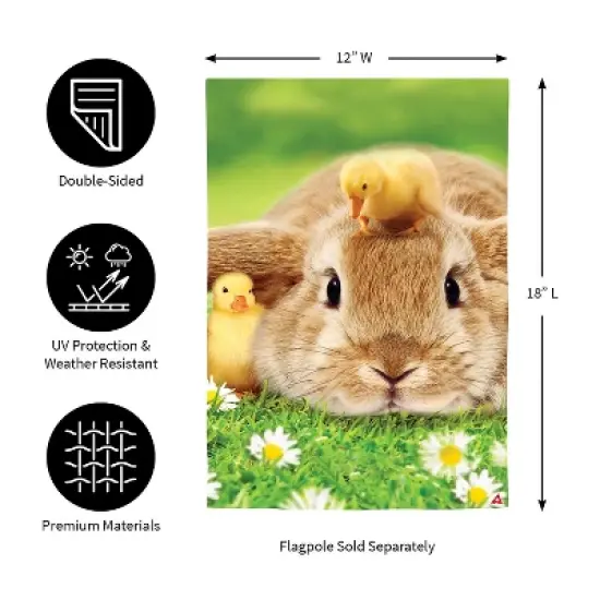 Bunny and Duckling Lustre Garden Flag image {4}