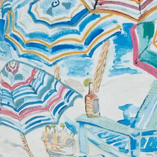 Saro Lifestyle Vibrant Outdoor Beach Umbrellas Poly Filled Pillow, 20"x20", Multicolored image {2}