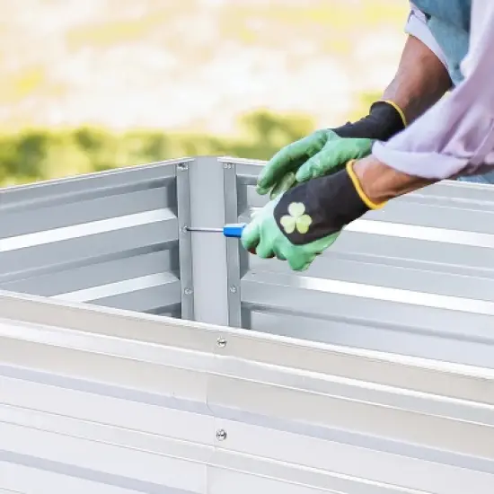 LuxenHome 6Ft x 3Ft Rectangular Galvanized Steel Raised Garden Bed Planter image {10}