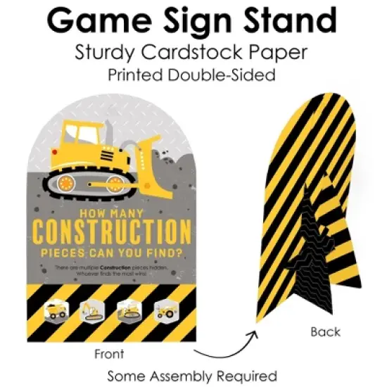 Big Dot of Happiness Dig It - Construction Party Zone - Baby Shower or Birthday Party Scavenger Hunt - 1 Stand and 48 Game Pieces - Hide and Find Game image {4}