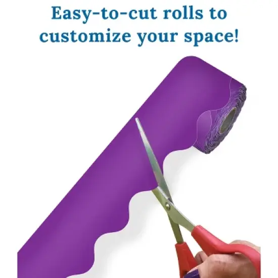 Carson Dellosa Education 65' Purple Rolled Scalloped Bulletin Board Borders (1 roll) image {3}