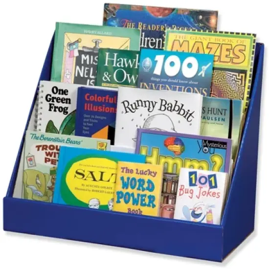 Classroom Keepers 3-Tier Bookshelf & Book Case, 20 x 10 x 17 Inches, Glossy, Blue image {1}