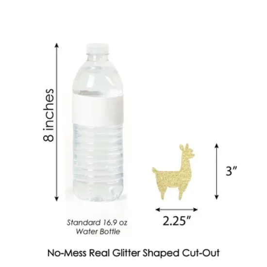 Big Dot of Happiness Gold Glitter Llama Party Straws - No-Mess Real Gold Glitter Cut-Outs & Baby Shower or Birthday Party Paper Straws - Set of 24 image {4}