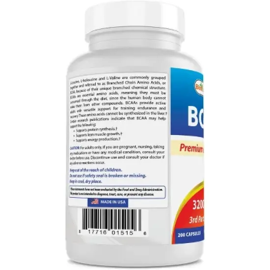 Best Naturals BCAA 800 mg 200 Capsules image {3}