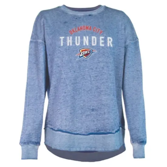 NBA Oklahoma City Thunder Women's Burnout Crew Neck Fleece Sweatshirt image {4}