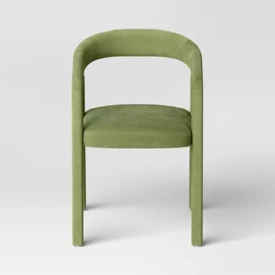 Lana Curved Back Upholstered Dining Chair Olive Green Velvet - Threshold&trade; image {2}