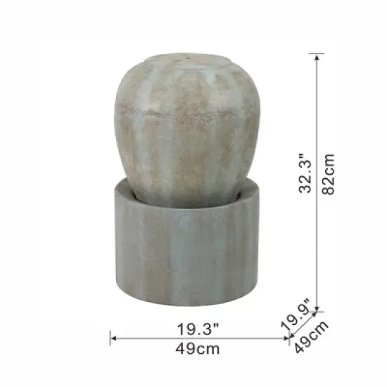 NAYSAYE Fountain Outdoor Cement Urn Water Feature Decorative for Garden Lawn Patio Deck, Blue, 19.3"*19.3"*32.3" image {2}