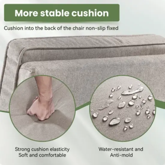 POCASSY Outdoor Recliner Chair, Wicker Adjustable Reclining Patio Lounge Chair with Cushion, Adjustable Backrest and Footrest, Ideal for Pool Deck image {5}