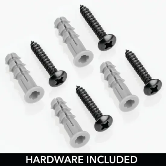 mDesign Metal Wall Mount Paper Towel Holder with Storage Shelf & Hooks - Black image {1}