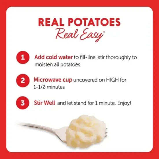 Idahoan Gluten Free Buttery Homestyle Microwavable Mashed Potato Cups - 6oz/4ct image {6}