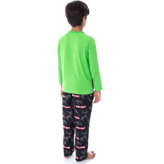 Monster Jam Boys' Grave Digger Monster Truck Shirt And Pants Pajama Set image {3}