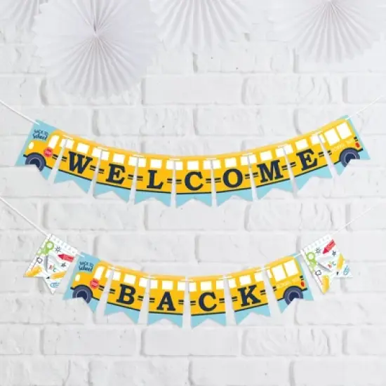 Big Dot of Happiness Back to School - First Day of School Classroom Decorations Mini Pennant Banner - Welcome Back image {7}