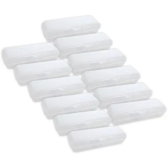 BAZIC Products&reg; LUCENT Pencil Case Organizer Box, 8", Clear, Pack of 12 image {7}