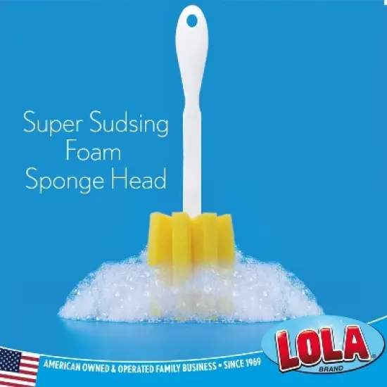 LOLA Glass & Jar Sponge Brush, Star Shaped, Foam Material, Dishwasher Safe, Non-Scratch, Perfect for Glasses, Mugs, Bottles - 1 Pack image {1}